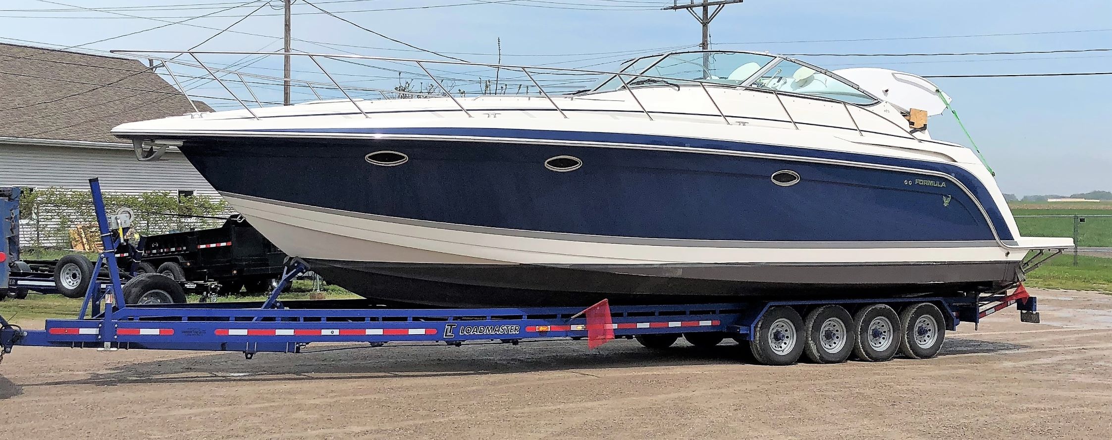 powerboat on trailer